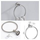 Voraus Towel Ring, Bathroom Hardware Stainless Steel Hand Towel Holder for Bathroom Wall Mounted,Modern Round Towel Hanger Wall Mounted (2, Brushed Nickel)