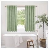 Lino Rosa Bathroom Curtains Window Short Sage Green Blackout Black Out Boho Floral Kitchen Curtains