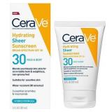 CeraVe Hydrating Sheer Sunscreen Lotion for Face and Body - SPF 30 - 3 fl oz