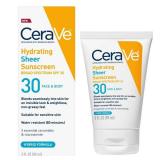 CeraVe Hydrating Sheer Sunscreen Lotion for Face and Body - SPF 30 - 3 fl oz