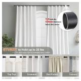 Black Curtain Rods for Windows 2 Pack - 5/8âHeavy Duty Stainless Steel Drapery Rod for Kitchen Bedroom Living Room Bathroom Outdoor Patio,28-76 inch Adjustable Curtain Pole with Modern Flat End