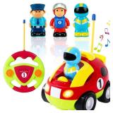 Liberty Imports My First Cartoon RC Remote Control Cars for Toddlers Ages 1-3, Radio Control Toy for Baby, Kids 18 Months+ (Race Car)