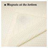 Mrs Awesome Embossed Microfiber Extra Long Shower Curtain Liner 71 x 84 inches, Soft Fabric Shower Curtain Washable and Water Repellent,71x84, Cream