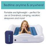hiccapop Inflatable Toddler Travel Bed with Safety Bumpers [4-Sided] | Portable Toddler Bed for Kids | Toddler Air Mattress | Kids Air Mattress - Navy Blue - Retail: $84.15