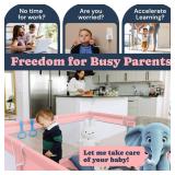TODALE Baby Playpen 50âÃ50â Pink Playpen for Babies and Toddlers, Safe & Sturdy, Small Baby Play Yard with Anti-Slip Base & Breathable Mesh- Indoor & Outdoor Baby Play Pen for Toddler & I