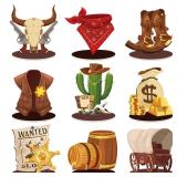 Namalu 18 Pieces Western Cowboy Centerpiece for Birthday Party West Tables Decorations Western Theme Table Centerpieces for Cowboy Party Decorations Birthday Baby Shower