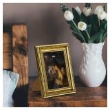upsimples 5x7 Picture Frame with Real Glass, Ornate Vintage 5 x 7 Photo Frames for Wall Decor or Tabletop Display, Gold, 2 Pack