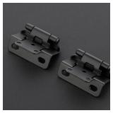 Ravinte 50 Pack 25 Pairs Semi-Overlay 1/2 inch Self-Closing Face Frame Cabinet Hinges Matte Black Half Wrap-Around Kitchen Cabinet Door Hinges Face Mount Cabinet Hardware
