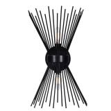 EDISLIVE 2-Bulb Vanity Light Mid-Century Modern Starburst Wall Sconce Lamp Sunburst Sconce- 11 x 4.7 x 15.8 Inches Wall Light for Powder Room Bedroom Bathroom (Black) - Retail: $85.99