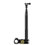 PULUZ Stable Aluminum Motorcycle Bicycle Camera Mount with Monopod Stand Shock-Proof Panoramic Capture for Insta 360 OneÃ2/Ã3 and Other Action Cameras Fits 29mm-32mm Handlebars for Off-Road Adve