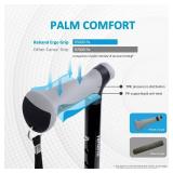 REHAND Quad Cane, Foldable Walking Cane for Men & Women with 4-Pronged Base for Extra Balance & Stability-Adjustable, Lightweight, Collapsible, Walking Stick for Right or Left Handed Seniors & Adults