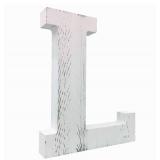 Extra Large Wood Decor Letters Wood Distressed White Letters DIY Block Words Sign Alphabet Free Standing Hanging for Home Bedroom Office Wedding Party (L)