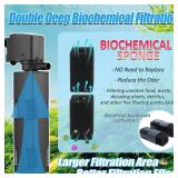 Aquarium Filter for 40-150 Gal. Tank Crystal 300GPH Biochemical Filtration Powerful Pump Submersible Internal Fish Tank Filters Large Tank Pond Clear Wavemaker Air Supply 4 in 1