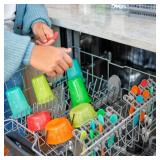 The First Years Take & Toss Spill Proof Sippy Cups - Rainbow Party Pack - Reusable Toddler Cups - Kids Cups and Snap On Lids for Ages 9 Months and Up - 20 Count