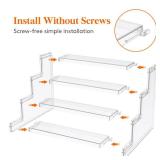 Lifewit 4 Tier Clear Display Risers Stand, Plastic Organizers for Figures, Cupcake, Perfume, Dessert, Desktop Display Stand for Organize and Decoration