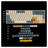 145 Apricot Yellow Korean Dye-Sub Mac Keycaps Thick PBT Cherry Profile Key caps for TKL 61 64 68 75 87 96 104 108 GMMK MX Mechanical Keyboard