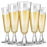 SUREHOME Plastic Champagne Flutes Disposable Champagne Glasses 20 Pack 5.5 Oz Clear Plastic Mimosa Glasses Acrylic Wedding Toasting Cups for Baby Shower Birthday Party Supplies Bar Cocktail Cups