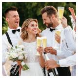 SUREHOME Plastic Champagne Flutes Disposable Champagne Glasses 20 Pack 5.5 Oz Clear Plastic Mimosa Glasses Acrylic Wedding Toasting Cups for Baby Shower Birthday Party Supplies Bar Cocktail Cups