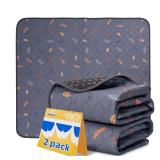 Sunheir Washable Pee Pads for Dogs - 2-Pack Thick Heavy Absorbency Reusable Pee Pads Prevent Leakage Non-Slip, Waterproof Pet Training Pads for Puppy Playpen, Crate, Whelping Box, Potty Training, Grey