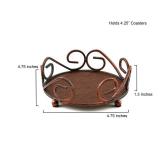 Thirstystone Bronze Cast Iron Scroll Coaster Holder Holds 4-4â Round Coasters