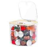 ZECENN Clear Coffee Pod Holder with Lid, Coffee Pods Storage for Counter, Small Food Storage Organizer Bins, Clear Plastic Bins for Pantry, Kitchen, Cabinet Organization and Storage