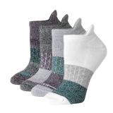 Hanes Cushioned Tab, Absolute Active No Show Socks for Women, 4-Pairs, Grey-4 Pack, 8-12