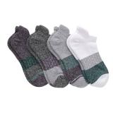 Hanes Cushioned Tab, Absolute Active No Show Socks for Women, 4-Pairs, Grey-4 Pack, 8-12