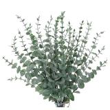CEWOR 24pcs Eucalyptus Stems Artificial Eucalyptus Leaves Fake Greenery Branches Fake Flowers for Wedding Centerpiece Spring Easter Farmhouse Home Decoration
