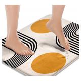 Britimes Boho Mid Century Bath Mat for Bathroom No Silp Abstract Geometric Washable Cover Floor Rug Carpets Floor Mat Bathroom Decorations 16x24 for Kitchen Bedroom