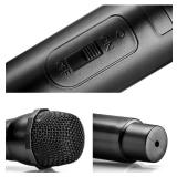 Facmogu 2PCS Fake Microphone Props, Plastic Pretend Play Microphone Prop, Realistic Simulate Speech Practice Prop, Faux Mic Props for Halloween, Christmas, Costume, Cosplay, Birthday Party - Black