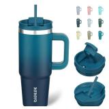 BJPKPK Tumbler With Handle And Straw 30oz Insulated Tumbler Cups With Lid Stainless Steel Travel Coffee Mug,Indigo Black