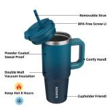 BJPKPK Tumbler With Handle And Straw 30oz Insulated Tumbler Cups With Lid Stainless Steel Travel Coffee Mug,Indigo Black