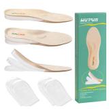 WUTAIN Adjustable Height Increase Insoles for Women Men 3 Layers Gel Heel Lift for Leg Length Discrepancy,Heel Pain,Spurs,Achilles Tendinitis, Shoe Lifts Increase by 1.57 Inches ï¼1 Pair Smallï¼