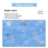 Sheer Fabric, Snowflake Silver Foil Organza Fabric, Snowflake Tablecloth Birthday Party Supplies Party Decorations, Christmas Tree Skirt Christmas Decorations Clearance (59" x 118", Lake Blue)