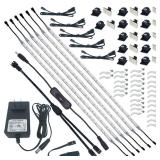 Litever Under Cabinet Lighting Kit, 6 PCS 20 Inches Flexible LED Strips, 24W, 1800 Lumen, Warm White 2700K. Suitable for Kitchen Counters Book Shelf Closet Showcase Workshop-(6-Strip-2700K)