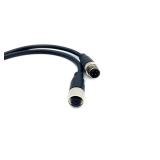 FOWIUNYE M12 4 Pins Male to Female Connector, Straight Molding Cable for Aviation Sensor, 250V 4A AC/DC Industrial PVC Cable, 2M AWG22