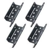 Antrader 2.75 Inch Full Inset Partial Wrap Long Axis Tip Hinge Vintage Black Cabinet Furniture Hinge 4 Pack