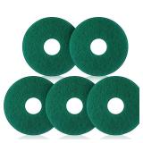 Teenyyou 5 Pcs 12" Cleaning Orbiter Pads Commercial Floor Buffer Pads Hardwood Floor Maintenance Scrubber Polisher Cleaning and Stripping for Orbiter Machine(Green)