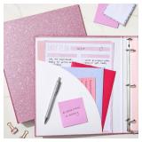 Sparkly Pink 3 Ring Binder 2pk with 2 Inch Rings, Glitter File Folder Pockets for Office Supplies, Planner, Portfolio 350 Sheet Capacity (11 x 12 in)