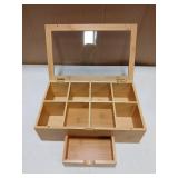 Bamboo Tea Bag Organizer Storage Box with Drawer & Acrylic Window - Magnetic Lid Keeps Contents Fresh - Ideal Gift Caddy (Tea Not Included)