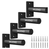 MIUONO Weight Plate Holder, Wall Mounted Weight Rack Storage for 2' Olympic Weight Plate, 4 Pack Home Gym Organizer (Upgraded Larger Screws)