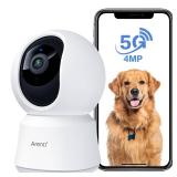 ARENTI 5G Security Camera Indoor, 4MP Pet Camera with Speaker for Dog/Cat, Baby Monitor with Phone App, Dual-Band WiFi, Auto Tracking, Super Night Vision, 2-Way Talk, Cloud & SD Card Storage