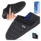 Heated Slippers, BIAL Unisex Electric Heating Pad for Feet, Rechargeable Battery Shoes Cordless Heat Foot Warmer Feet Warmer Winter Slippers Cold Weather Slippers for Men Women - Retail: $79.99 Large