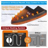 Heated Slippers, BIAL Unisex Electric Heating Pad for Feet, Rechargeable Battery Shoes Cordless Heat Foot Warmer Feet Warmer Winter Slippers Cold Weather Slippers for Men Women - Retail: $79.99 Large