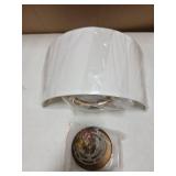 Yosoan White Boho Wall Sconce Bedside Fixture Light, 2-Light Gold Brass Dual Indoor Hardwired Vanity Vintage Industrial Wall Mount Lamp Antique Metal Base Semicircle Shade Lamp for Hallway Stairwell