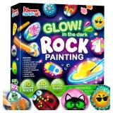 JOYIN Rock Painting Kit- Glow in The Dark Rock Kit, Arts and Crafts for Kids Ages 6-12, Art Supplies Toy, Kids Craft Paint Kits, Arts & Crafts for Boys Girls Birthday Party Gift Toy