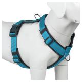 Plutus Pet No Pull Dog Harness, Adjustable Nylon Harness with Soft Padding, Reflective and Heavy Duty Dog Harness for Small, Medium, Large Dogs(Cyan, XL)
