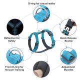Plutus Pet No Pull Dog Harness, Adjustable Nylon Harness with Soft Padding, Reflective and Heavy Duty Dog Harness for Small, Medium, Large Dogs(Cyan, XL)