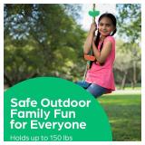 Jungle Gym Kingdom Tree Swing for Kids - Single Disc Seat and Rainbow Climbing Rope Set w/Carabiner and 4 Foot Strap - Treehouse and Outdoor Playground Accessories - Red