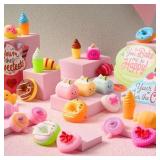 JOYIN 28 Packs Gift Cards with Candy Mochi Squishy Toys, Stress Relief Fidget, Cute Squeeze Toys for Kids Party Favors, Classroom Gift Exchange and School Reward
